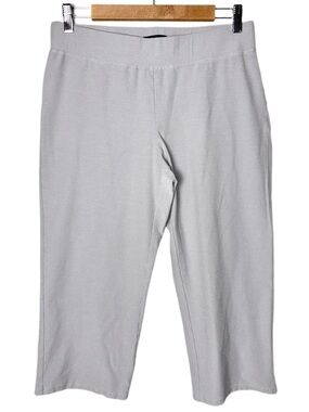 Eileen Fisher Cropped Washable Stretch Crepe pant women's size medium light gray